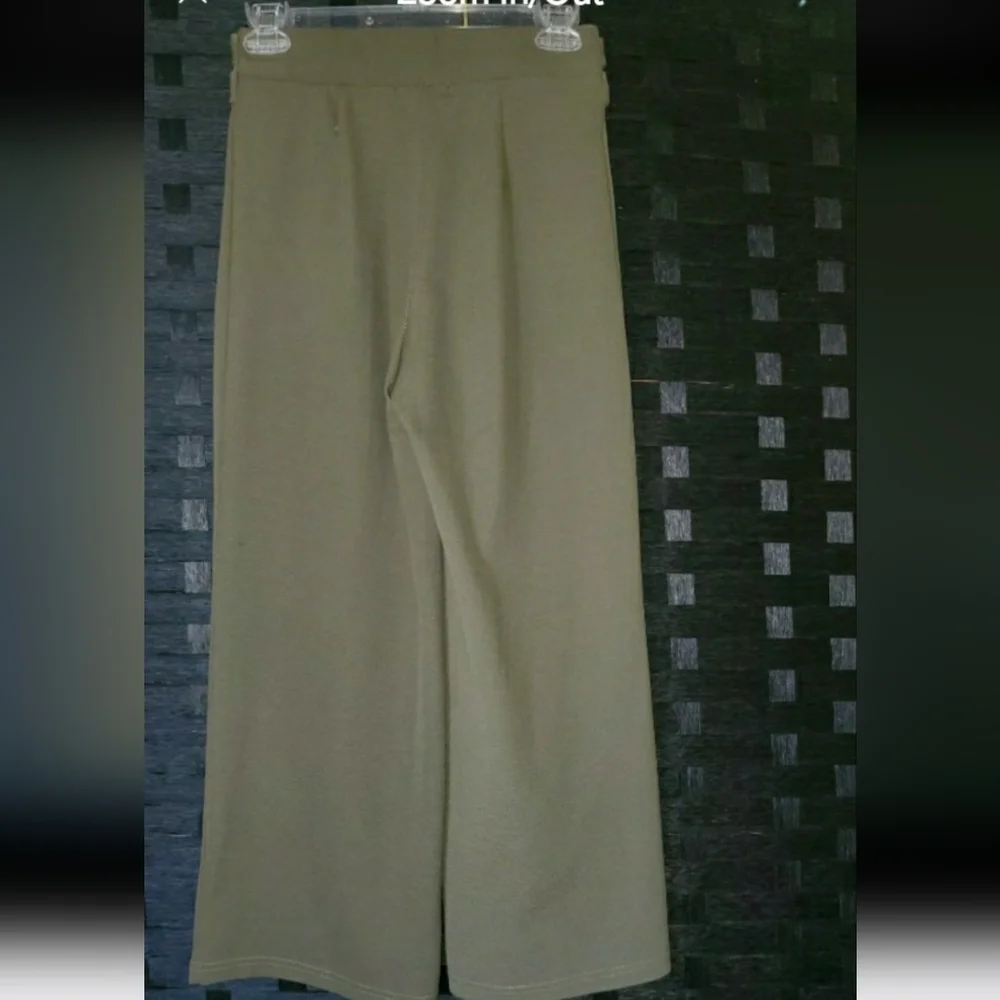 Derek Heart Olive Sailor Button Wide Leg Cropped Pants Women’s Small - Picture 4 of 7